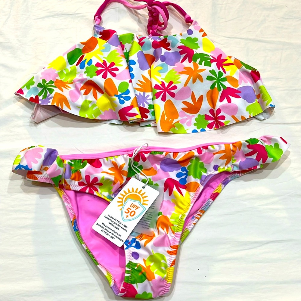 T. Crochet Floral Bandeau Bikini